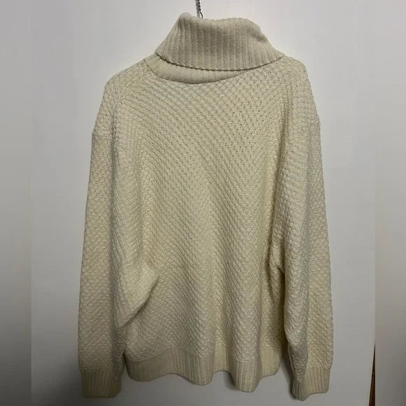 Denver Hayes Cream Cowl Neck Knit Oversized Baggy Style Sweater - Picture 2 of 6